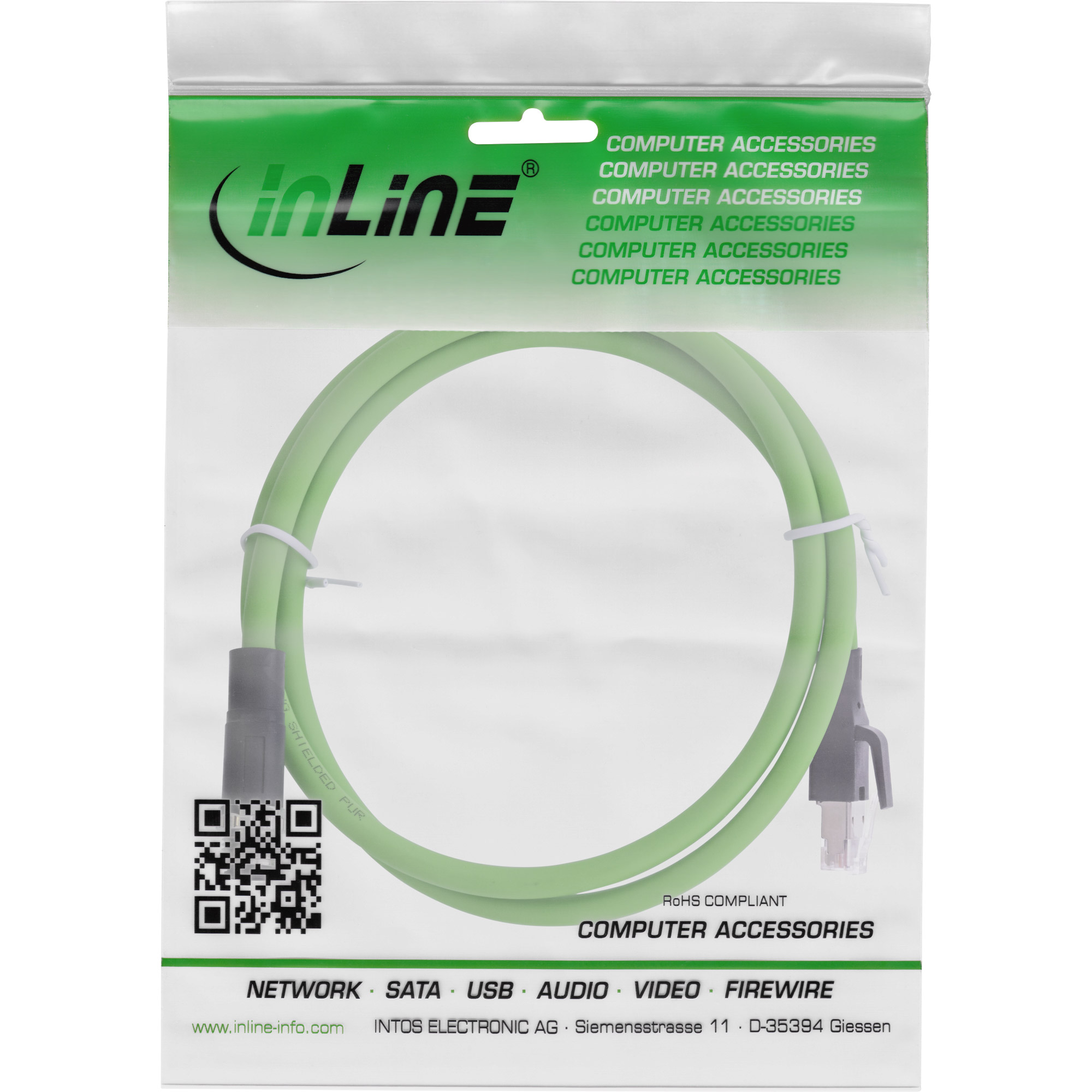 InLine® Industrie Netzwerkkabel, M12 4-pin D-kodiert St. zu RJ45 St., PUR, 5m InLine® Industrie Netzwerkkabel, M12 4-pin D-kodiert St. zu RJ45 St., PUR, 5m