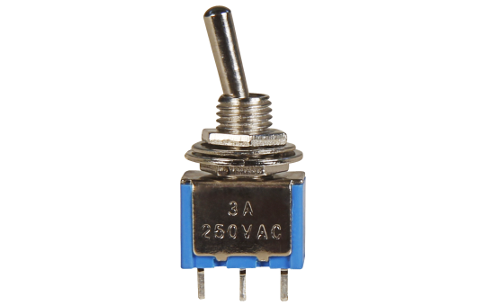 Miniatur-Kippschalter McPower, 250V/3A, 3-polig, 2 Stellungen: EIN / EIN