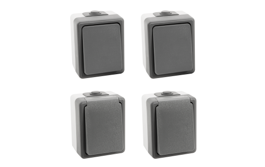 Feuchtraum Set McPower ''Secure Flur'' 4-teilig, grau, IP44