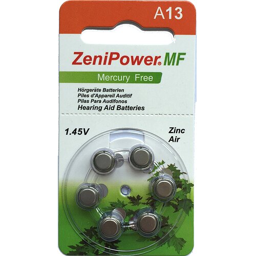 120 x Typ 13 PR48 ZeniPower Hörgerätebatterien 1,45 V - Orange 