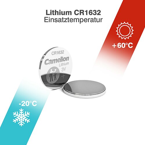 Camelion CR1632 Lithium Knopfzelle 3V - 5 Batterien - 1 x 5er Streifen