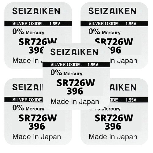 5x SR726W SR59 396 Silberoxid Batterie Seizaiken 1,55 V