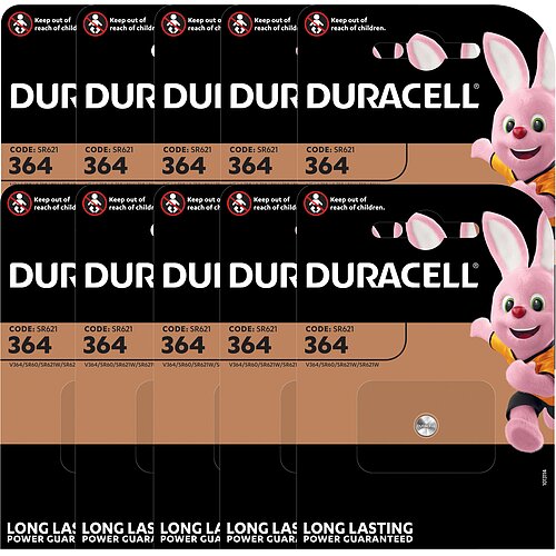 SR621SW SR60 364 Silberoxid Batterie Duracell 1,55 V - 10er Verpackung