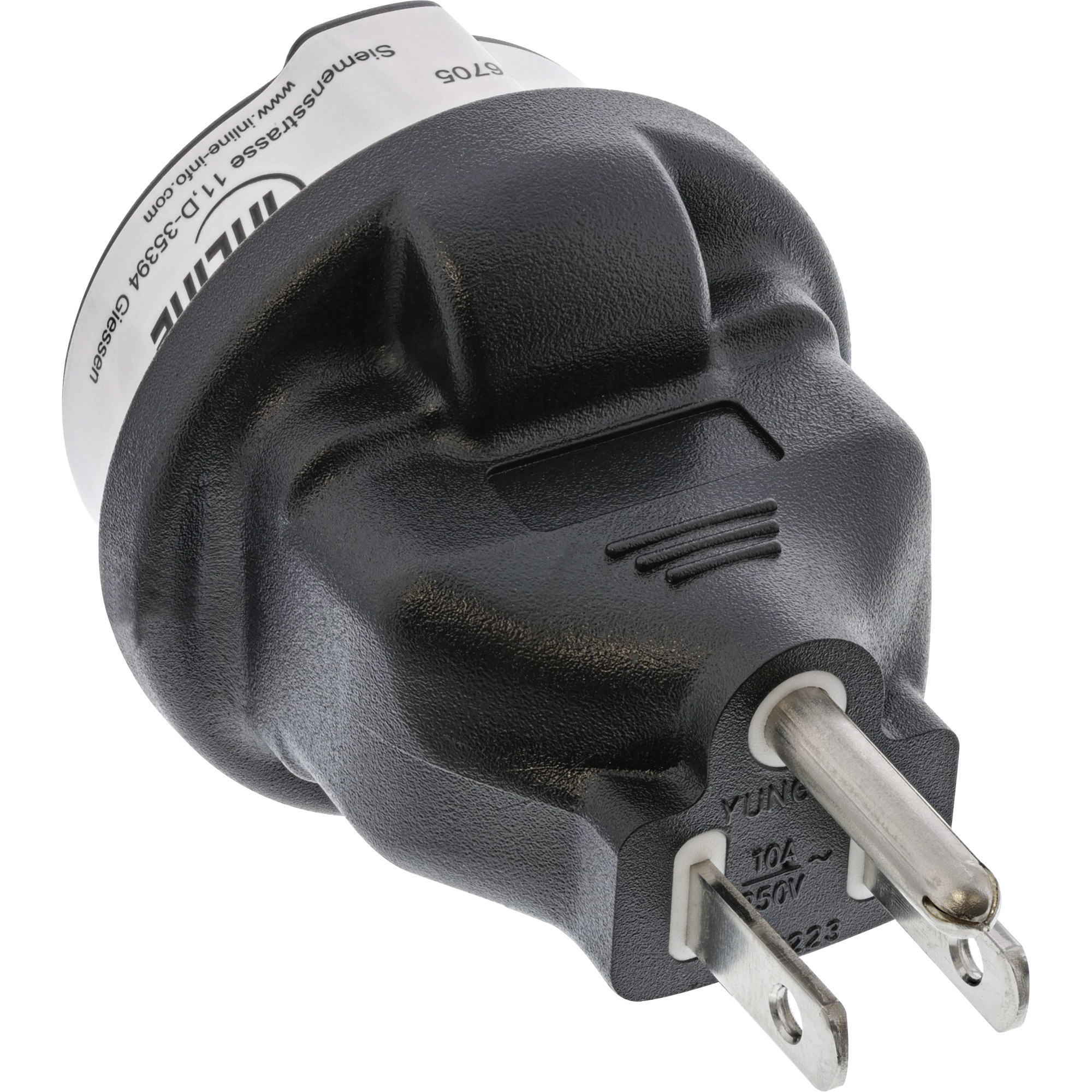Inline® Reiseadapter, USA Stecker auf Schutzkontakt Buchse