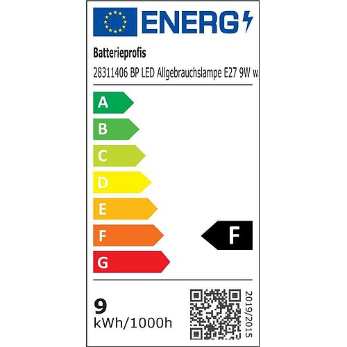 BP LED Allgebrauchslampe E27 9W warm weiß matt
