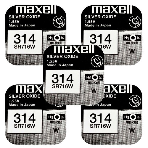 5x Maxell SR716W 314 Silberoxid Batterie 1,55V