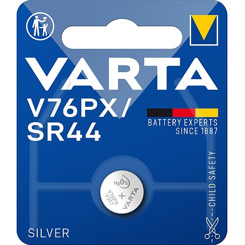 1x SR44 V76PX Silberoxid Batterie Varta 1,55 V