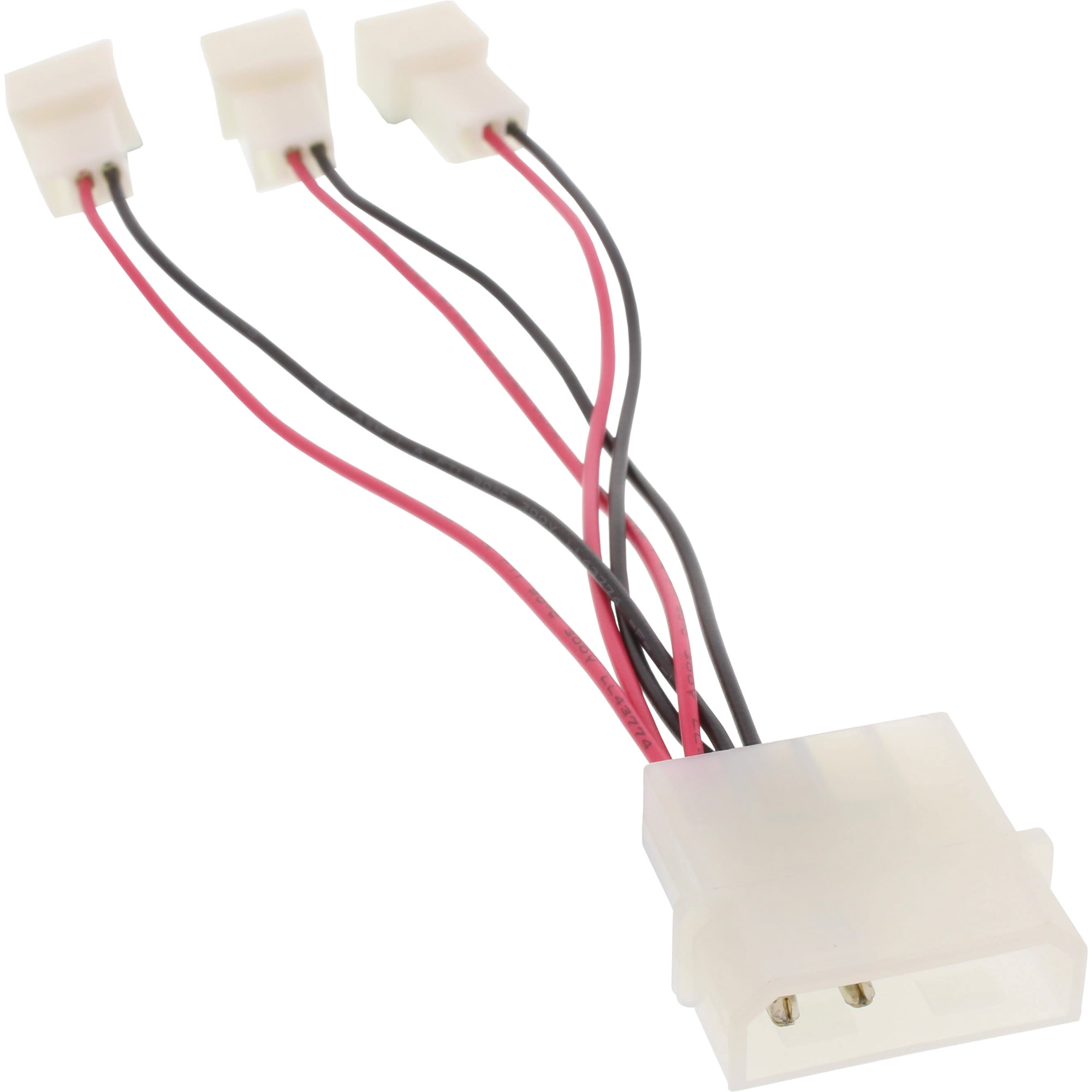 Inline® Lüfter Adapterkabel, 12V zu 5V, für 3 Lüfter