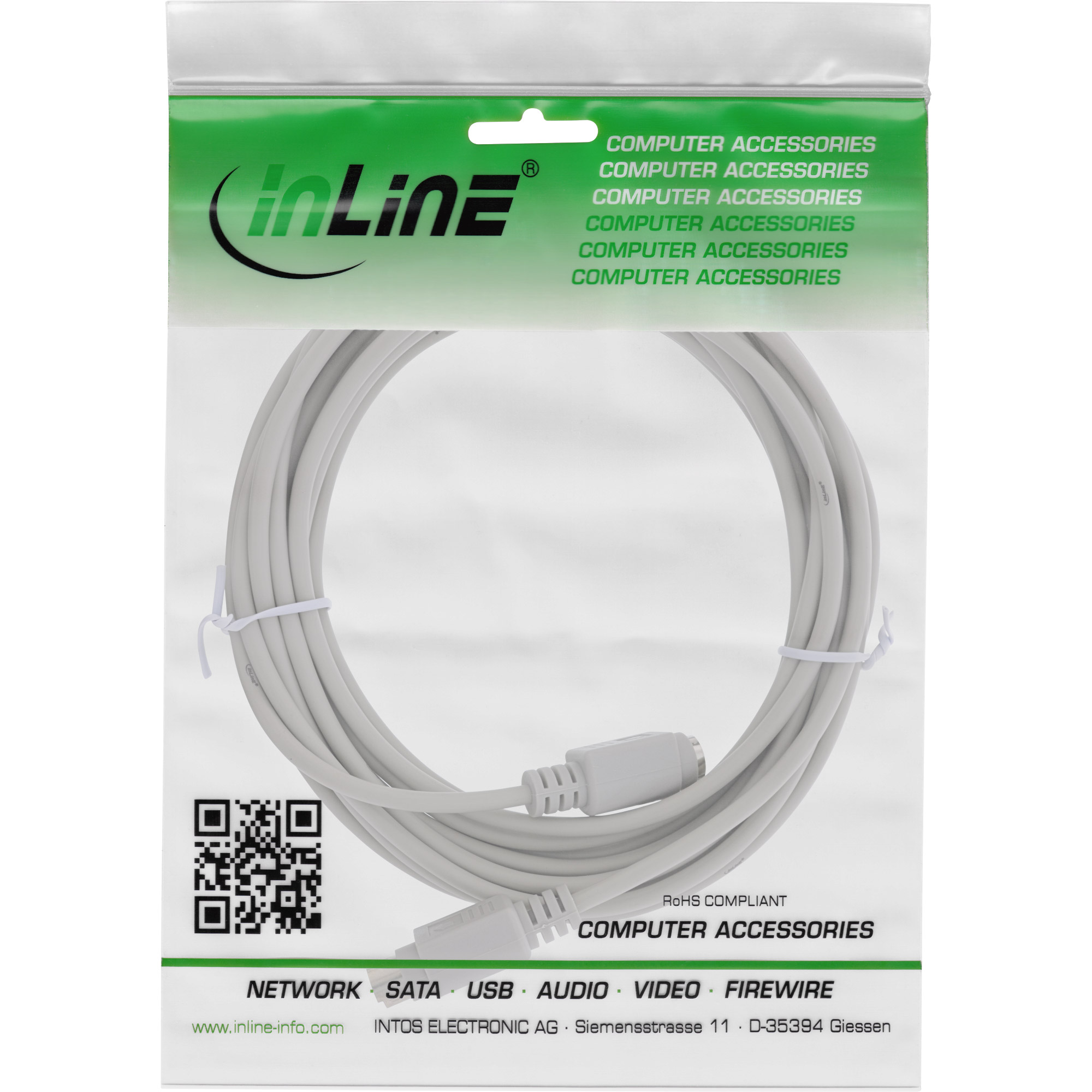 Inline® PS/2 VerLängerung, Stecker / Buchse, 5m