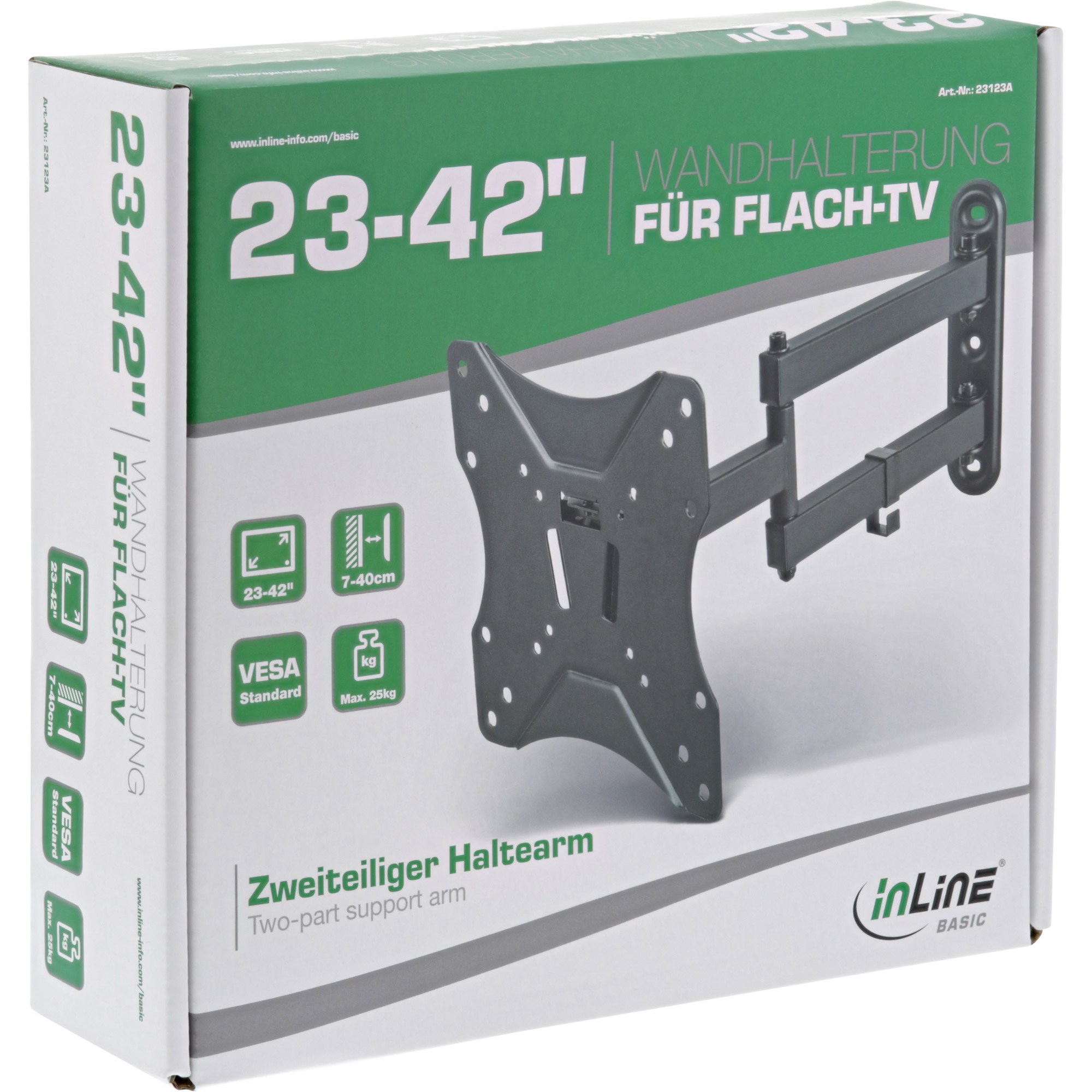 Inline® Basic Wandhalterung, für Flach-TV 58-107cm (23-42"), 