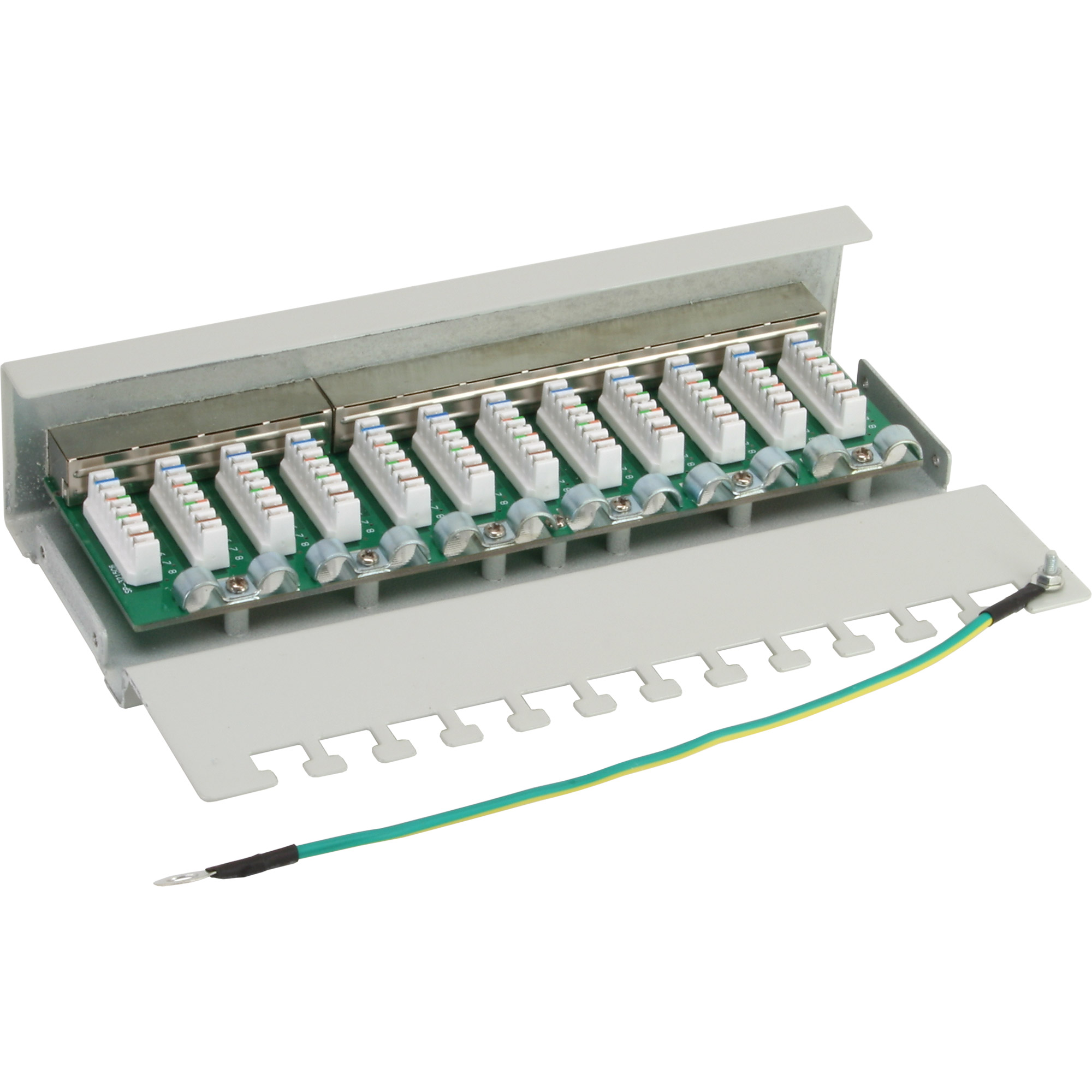 Inline® Patchfeld Cat.6 12-fach, Tisch-/Wandmontage, lichtgrau, RAL7035