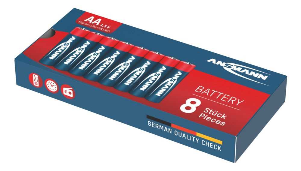 Ansmann Red AA Mignon LR6 Alkaline Batterien - 8ter Verpackung Ansmann Red AA Mignon LR6 Alkaline Batterien - 8ter Verpackung