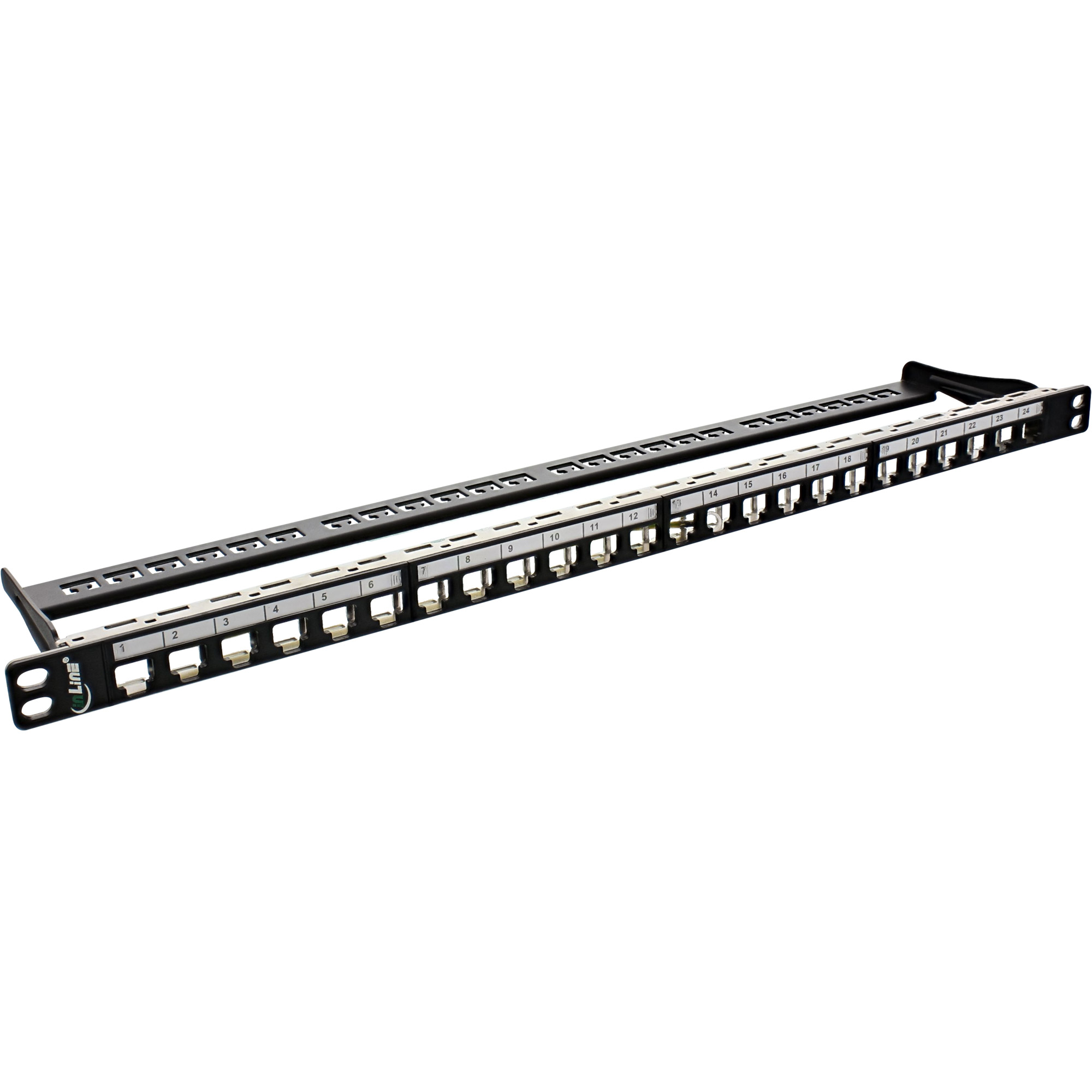 Inline® Patchfeld Leerblech 24-fach, für RJ45 Keystone Snap-In 19"/0.5HE schwarz