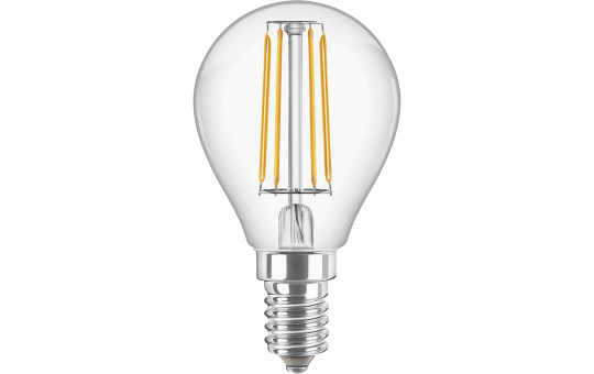 LED-Tropfenlampe Philips ''Classic'', E14, 4,3W, 2700K, 470lm, 230V, klar