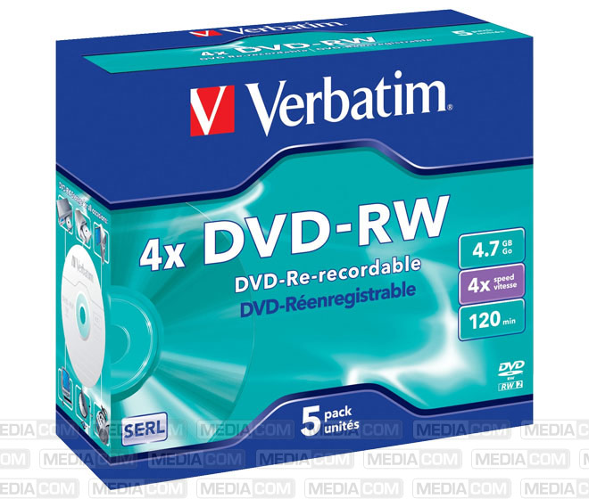 DVD-RW 4.7GB/120Min/4x Jewelcase (5 Disc) DVD-RW 4.7GB/120Min/4x Jewelcase (5 Disc)