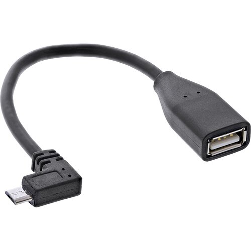 Inline® Micro-USB OTG Adapterkabel, Micro-B ST gewinkelt an USB A BU, 0,1m Inline® Micro-USB OTG Adapterkabel, Micro-B ST gewinkelt an USB A BU, 0,1m