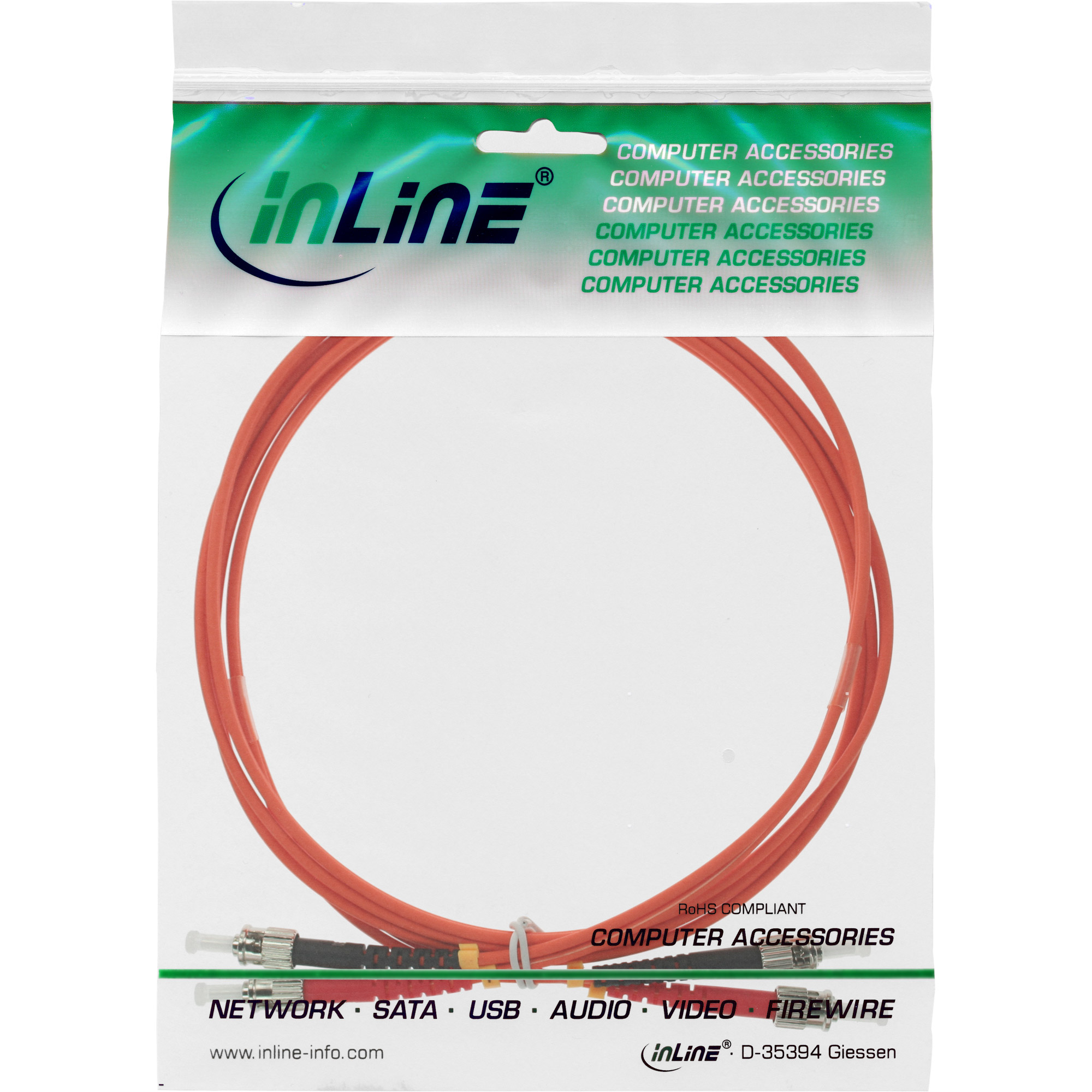 Inline® LWL Duplex Kabel, ST/ST, 50/125µm, OM2, 2m