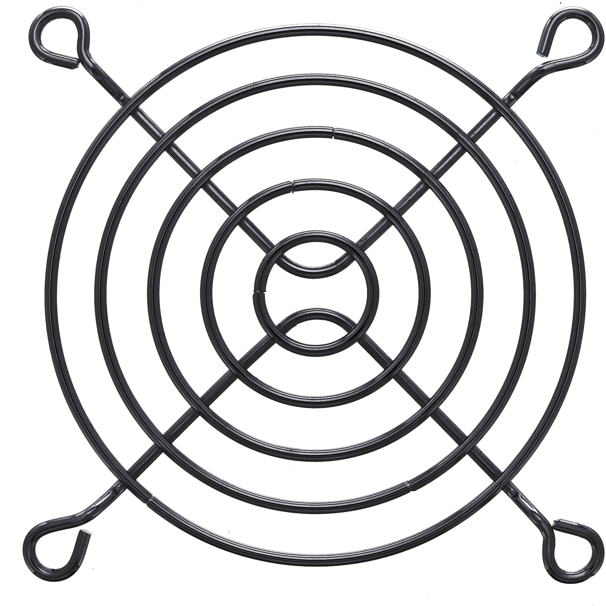 Inline® Lüftergitter Metall, schwarz, 80x80mm