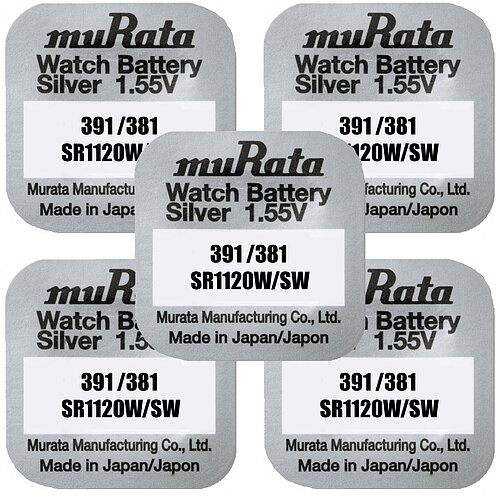 5x Murata SR55 391 / 381 MultiDrain Silberoxid Batterie 1,55V