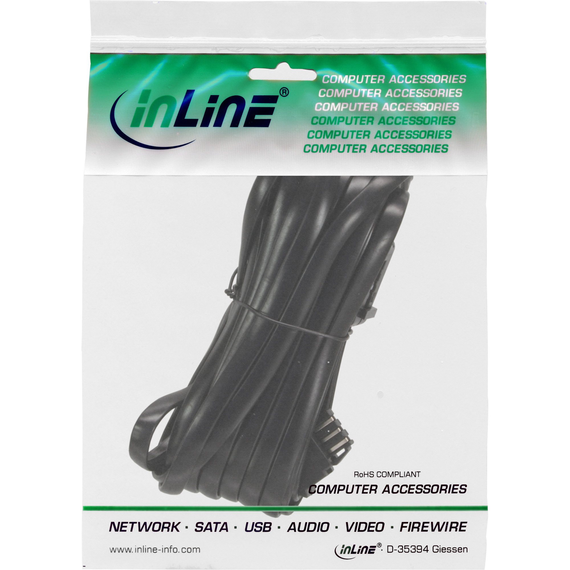Inline® TAE-N VerLängerung, TAE-N Stecker / Buchse, 3m Inline® TAE-N VerLängerung, TAE-N Stecker / Buchse, 3m