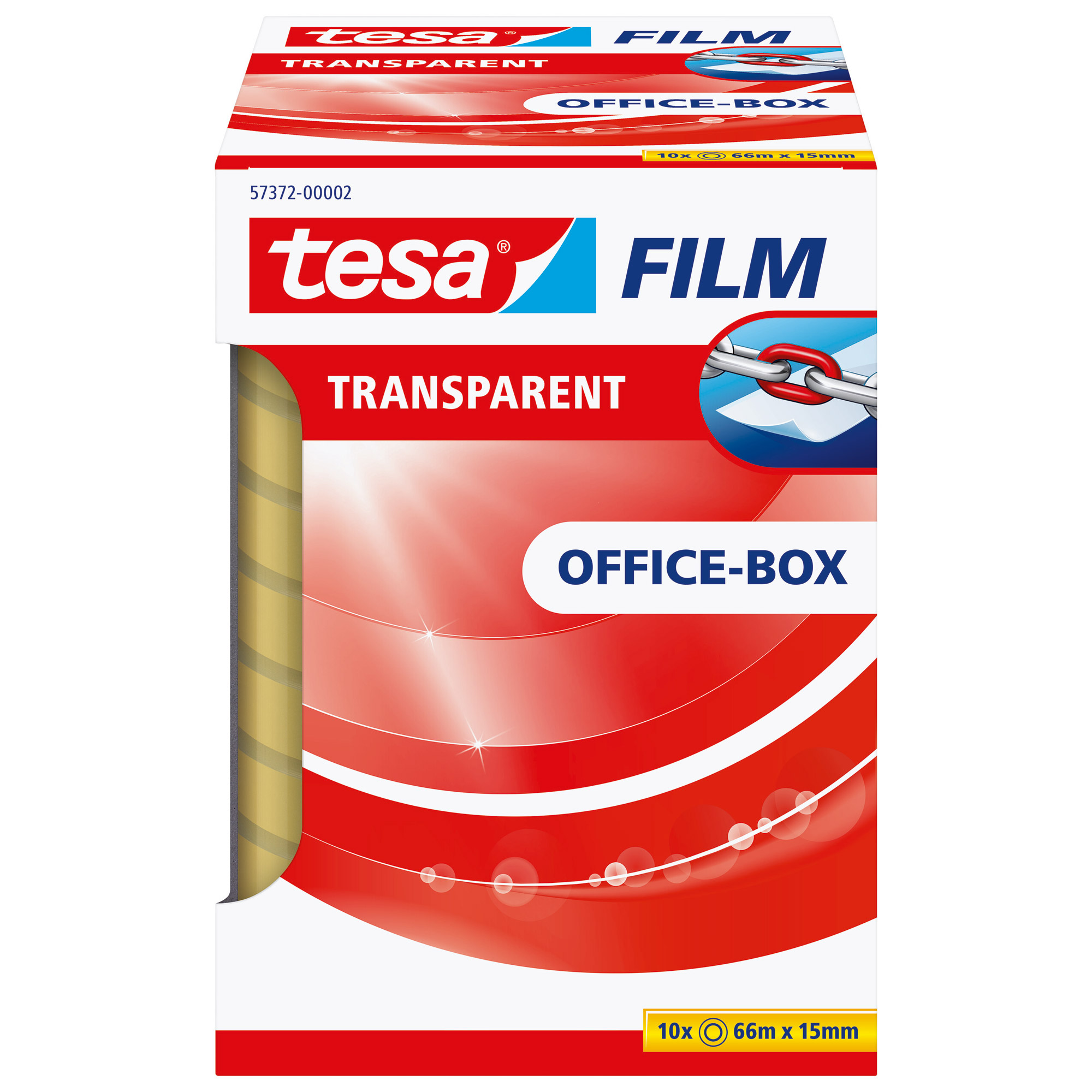 tesafilm® transparent, 10 Rollen, Office Box, 66m x 15mm