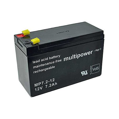 Multipower MP7.2-12 AGM 12 V 7,2 Ah - 4,8mm Faston Multipower MP7.2-12 AGM 12 V 7,2 Ah - 4,8mm Faston