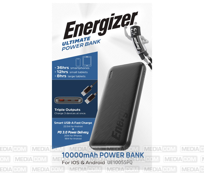 Akku Powerbank, 10.000mAh, UE10055PQ, schwarz Akku Powerbank, 10.000mAh, UE10055PQ, schwarz
