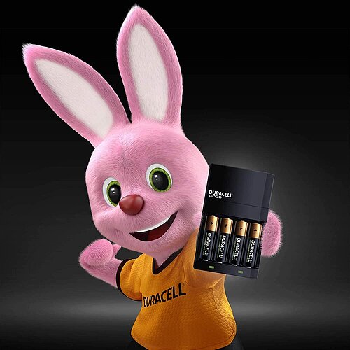NiMH Akku Ladegerät 0,36A Duracell CEF 14 für AA Mignon AAA Micro inkl. 2 AA Akkus & 2 AAA Akkus