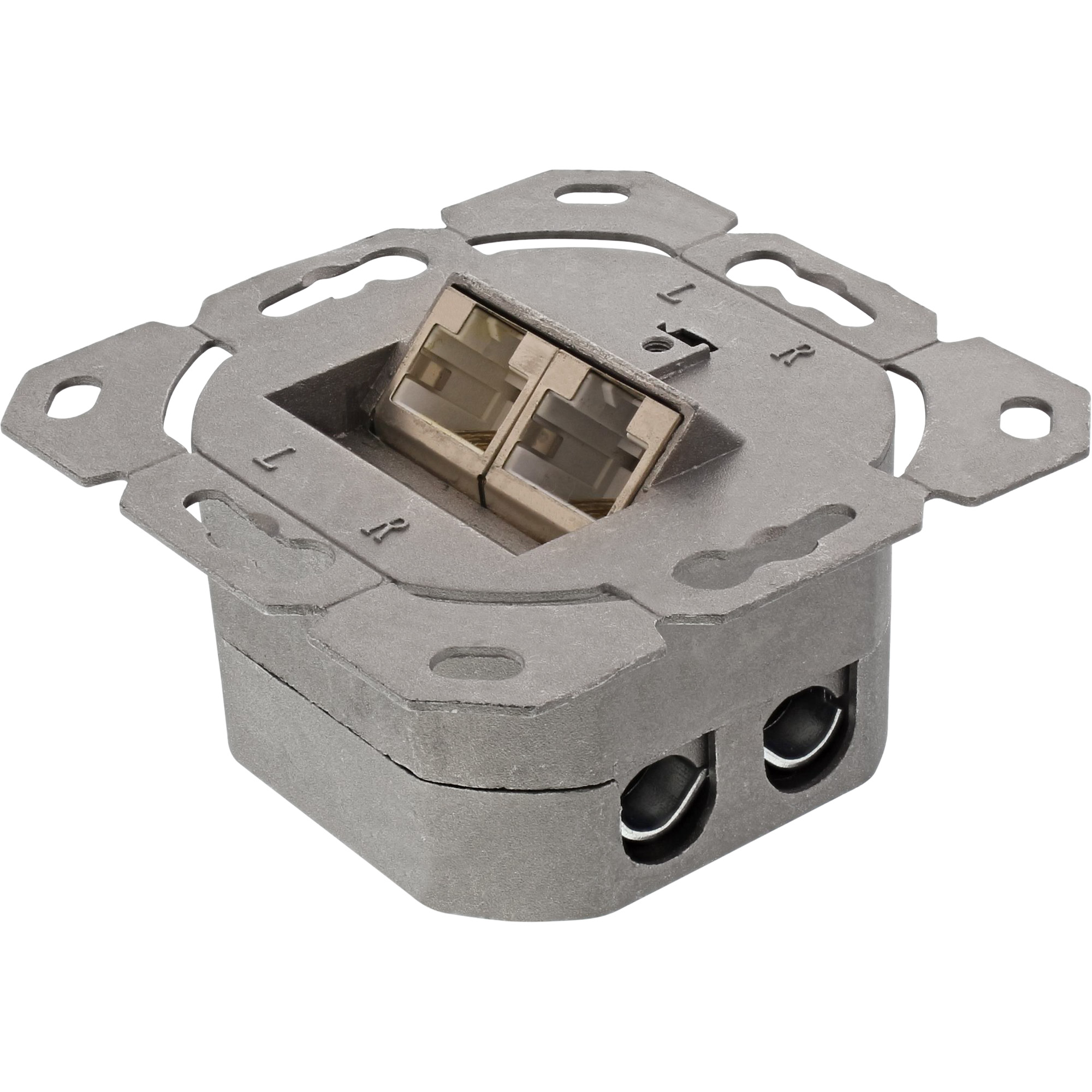 Inline® Cat.6 Anschlussdose, AP/UP 2x RJ45 Buchse, RAL9010, weiß, waagerecht