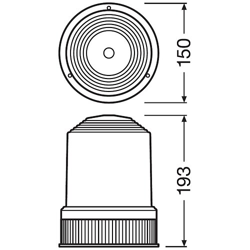 LIGHTsignal HAL BEACON LIGHT 360° Rundumkennleuchte Warnlicht 24V 1St. OSRAM