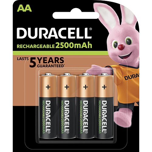 4x Duracell NiMH AA Mignon 2500mAh HR6 Akku - 4er Verpackung