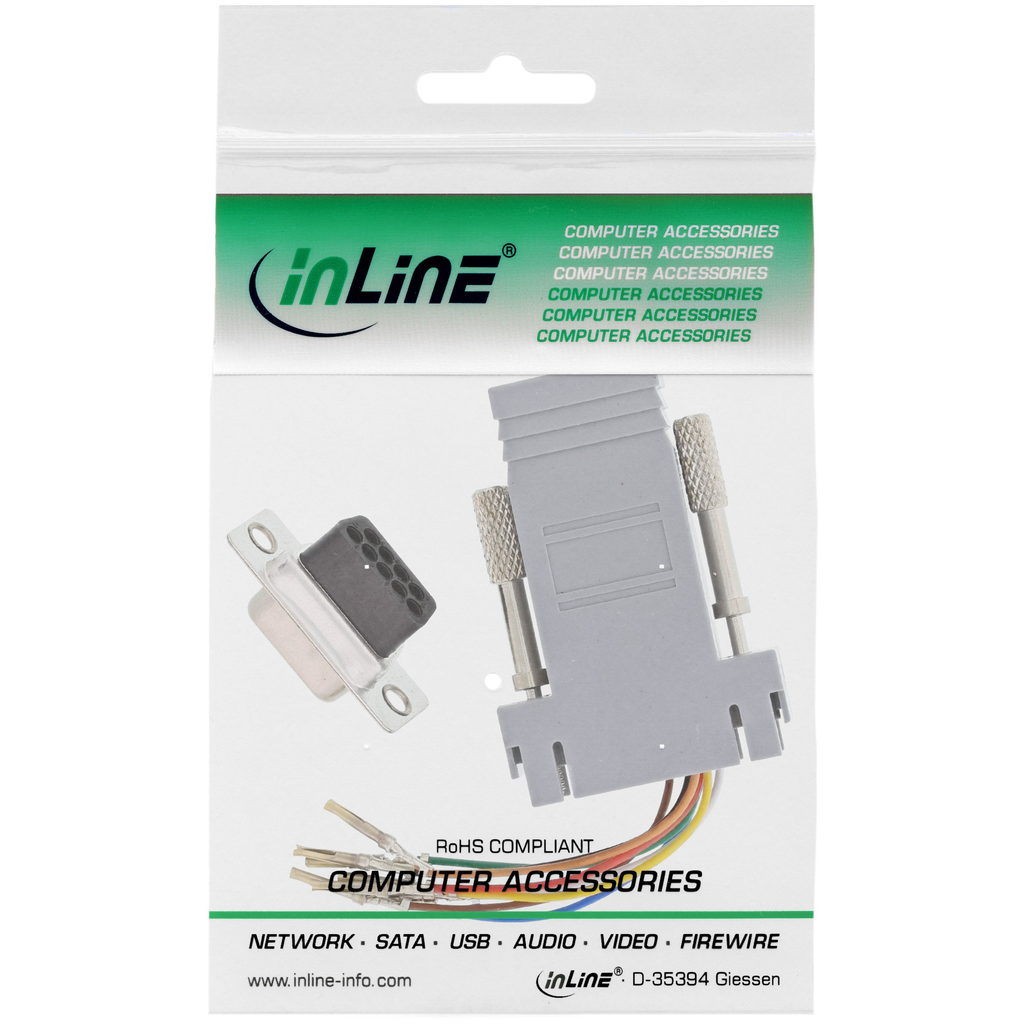 Inline® Adapter, 9pol Sub D Buchse an RJ45 Buchse