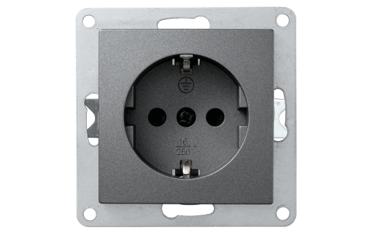 Schutzkontakt-Steckdose McPower ''Flair'' 250V~/16A, UP, Einsteckschutz, anthrazit