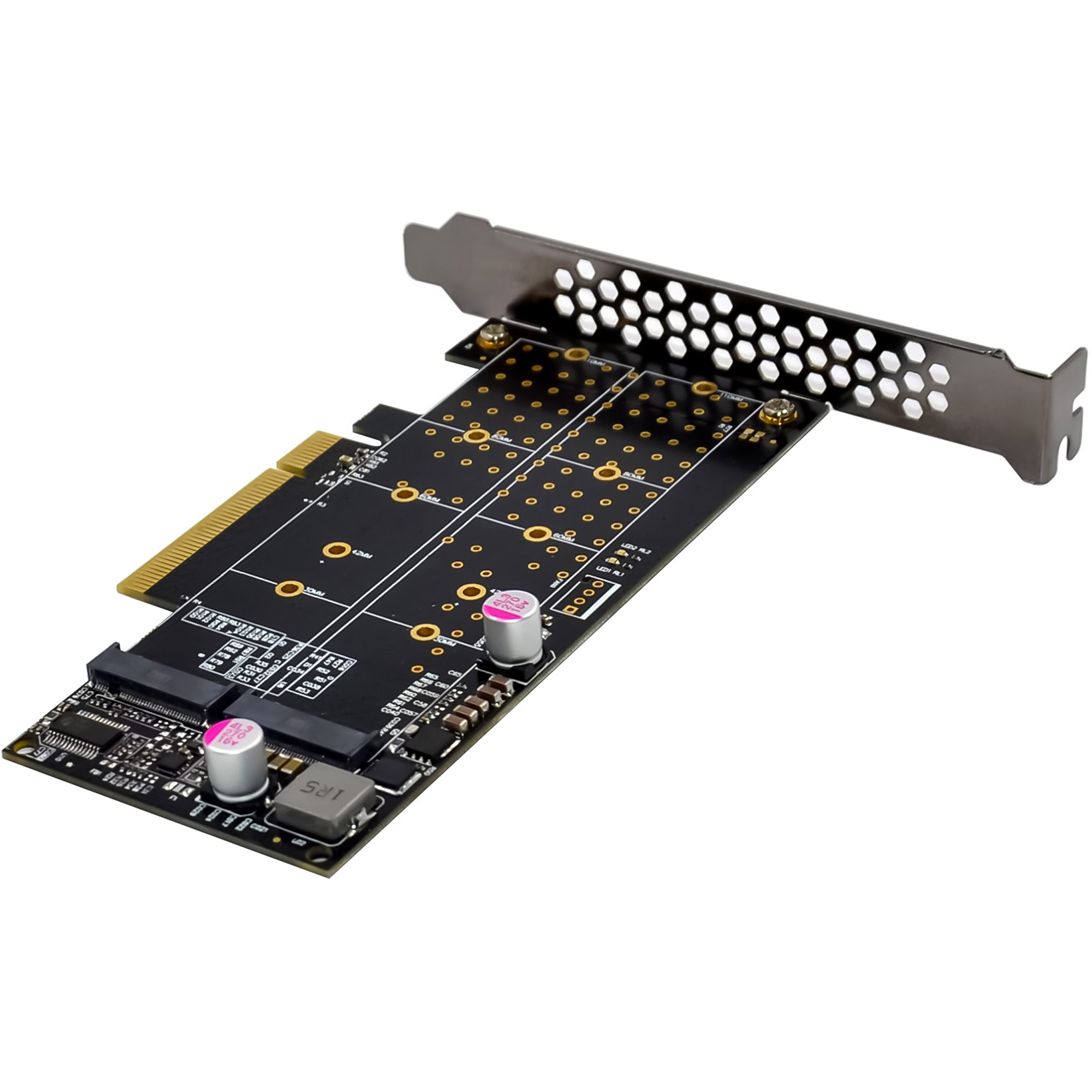 InLine® PCIe Karte zu 2x intern NVMe M.2 Key M - Bifurcation, PCIe x8