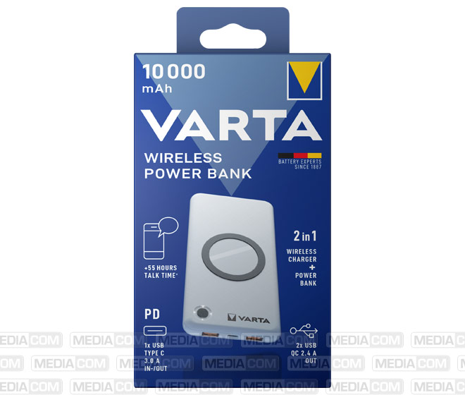 Akku Powerbank, 10.000mAh, Wireless, weiss Akku Powerbank, 10.000mAh, Wireless, weiss