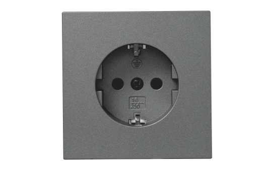 Schutzkontakt-Steckdose McPower ''Shallow'' 250V~/16A, Steckanschluss, anthrazit