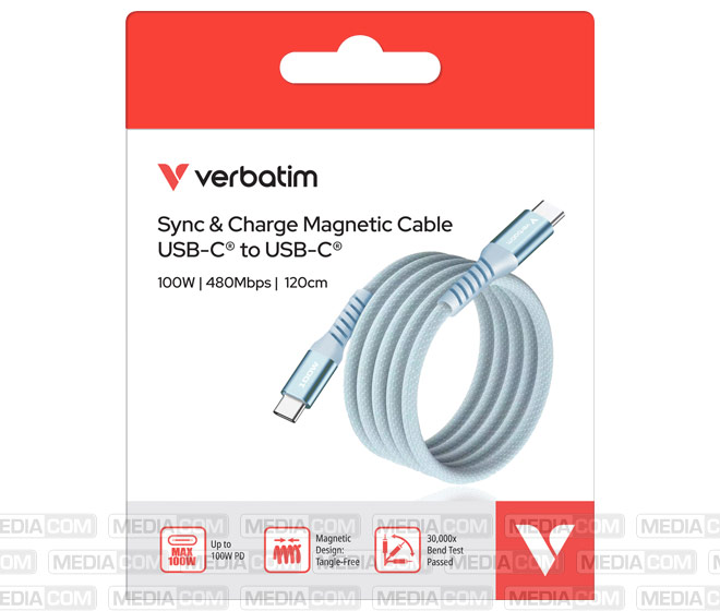 Ladekabel, USB-C/USB-C, 1.2m, blau