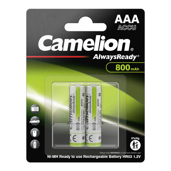 2x Camelion NiMH AAA Micro 800mAh HR03 Always Ready Akku 2x Camelion NiMH AAA Micro 800mAh HR03 Always Ready Akku