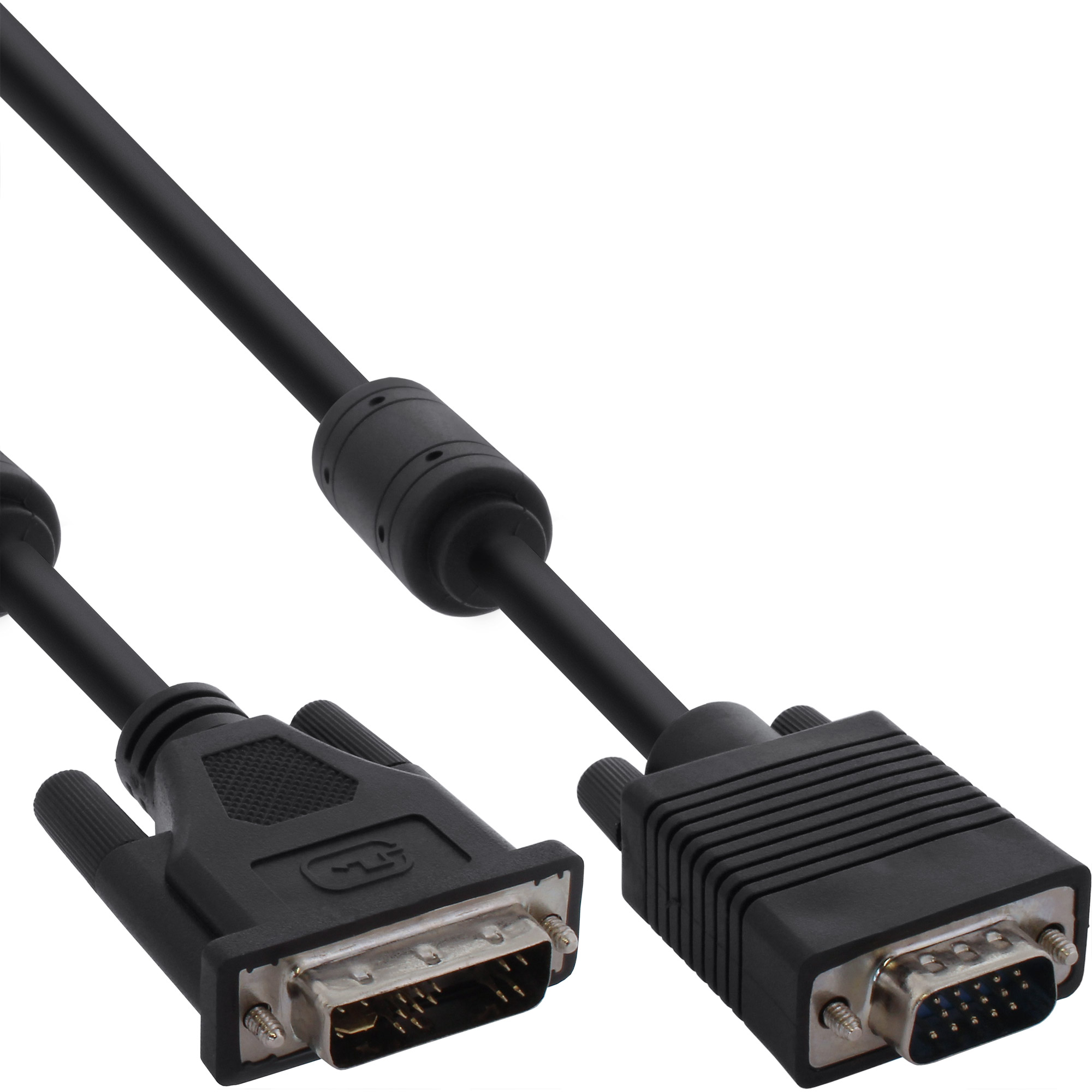 Inline® DVI-A Kabel, analog 12+5 Stecker auf 15pol HD Stecker VGA, 2m