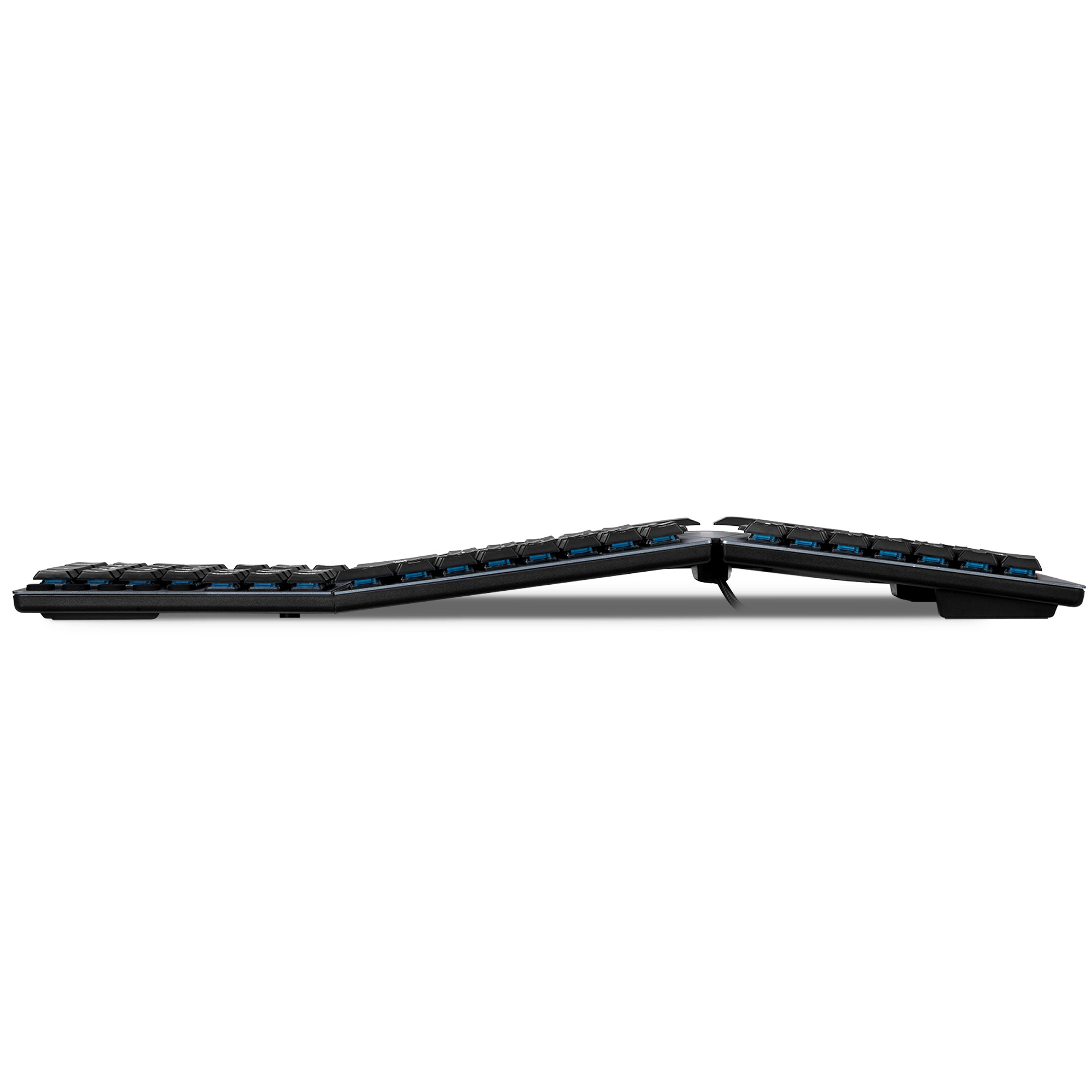 Perixx PERIBOARD-535 DE BL, ergonomische mechanische USB Tastatur (blaue Taster)