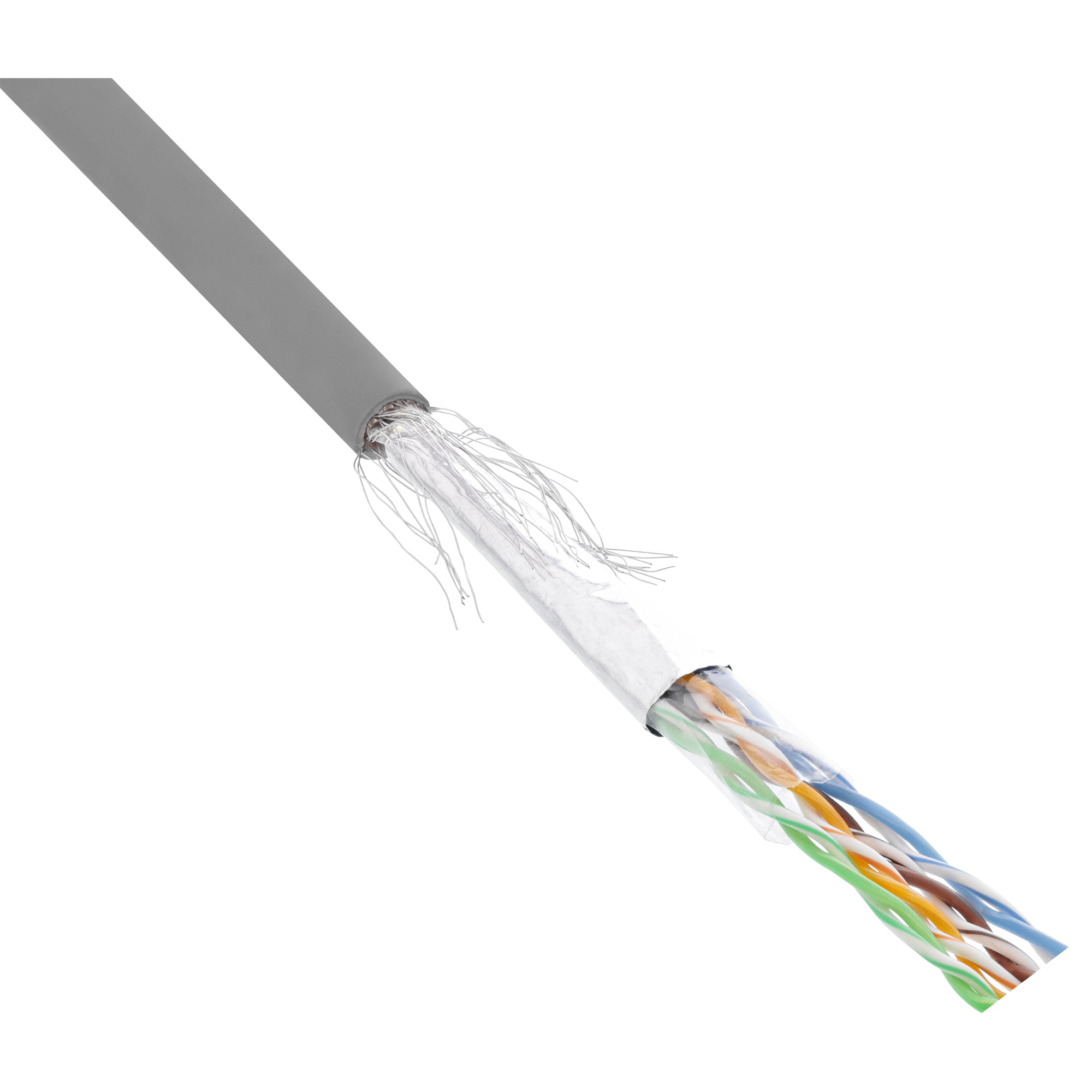 Inline® Patchkabel Cat.5e, grau, SF/UTP, AWG26 CCA, PVC, 500m