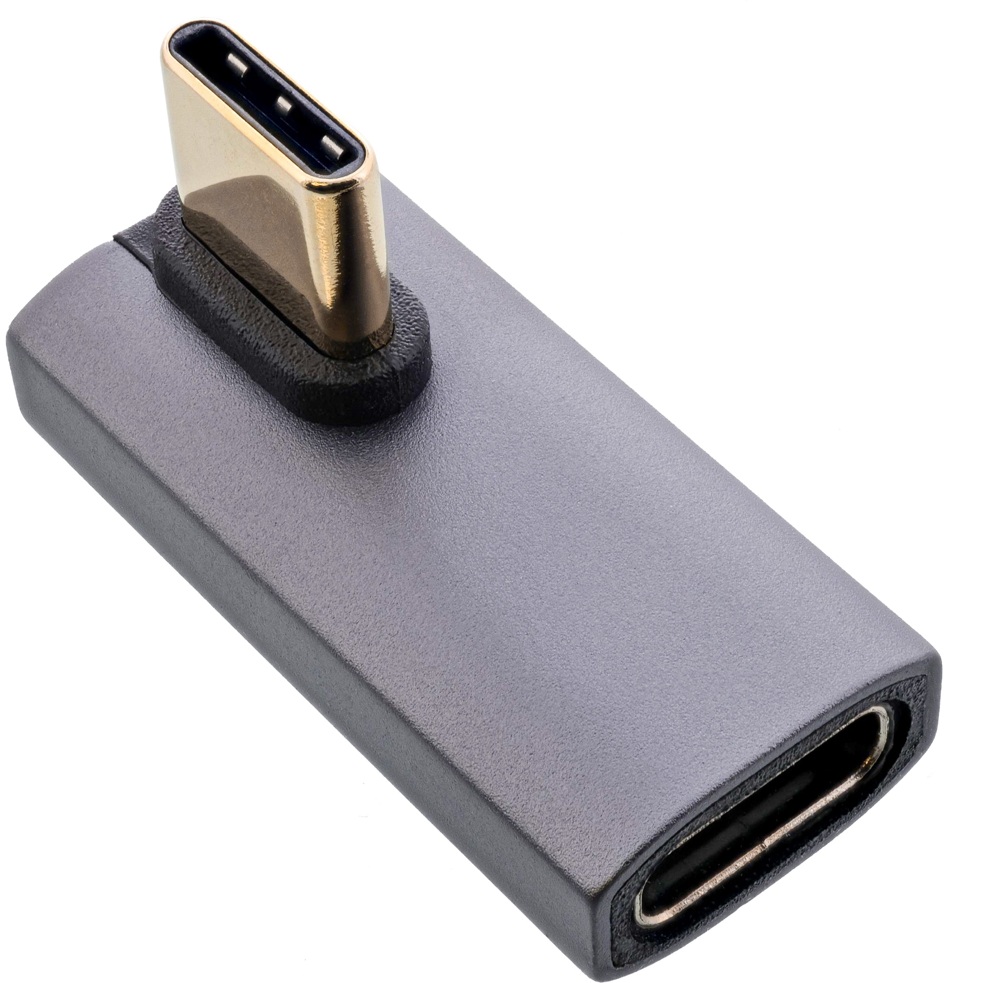 InLine® USB4 Adapter, USB-C Stecker/Buchse vertikal rechts/links gewinkelt, grau InLine® USB4 Adapter, USB-C Stecker/Buchse vertikal rechts/links gewinkelt, grau