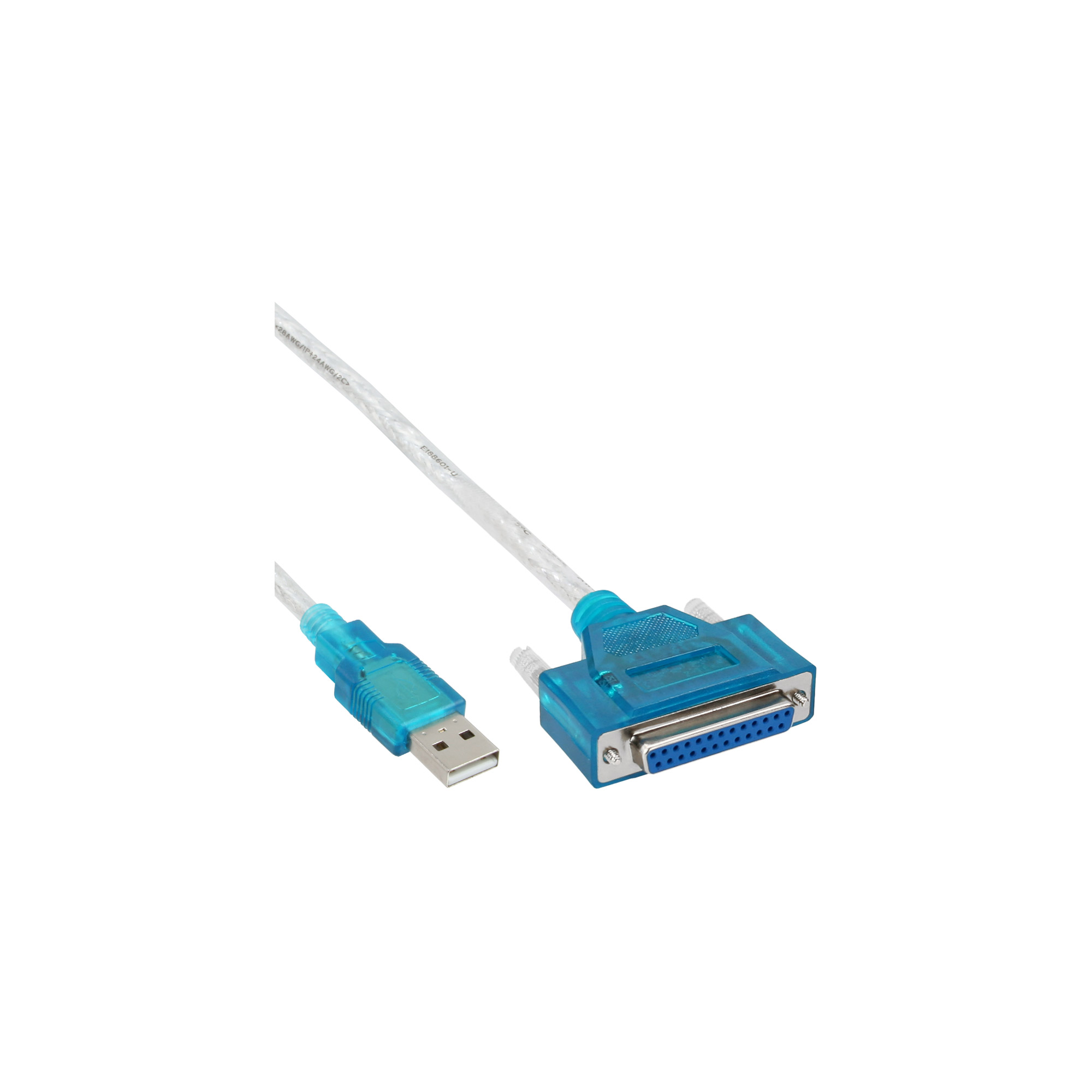 Inline® USB zu 25pol parallel, Drucker-Adapterkabel, 1,8m