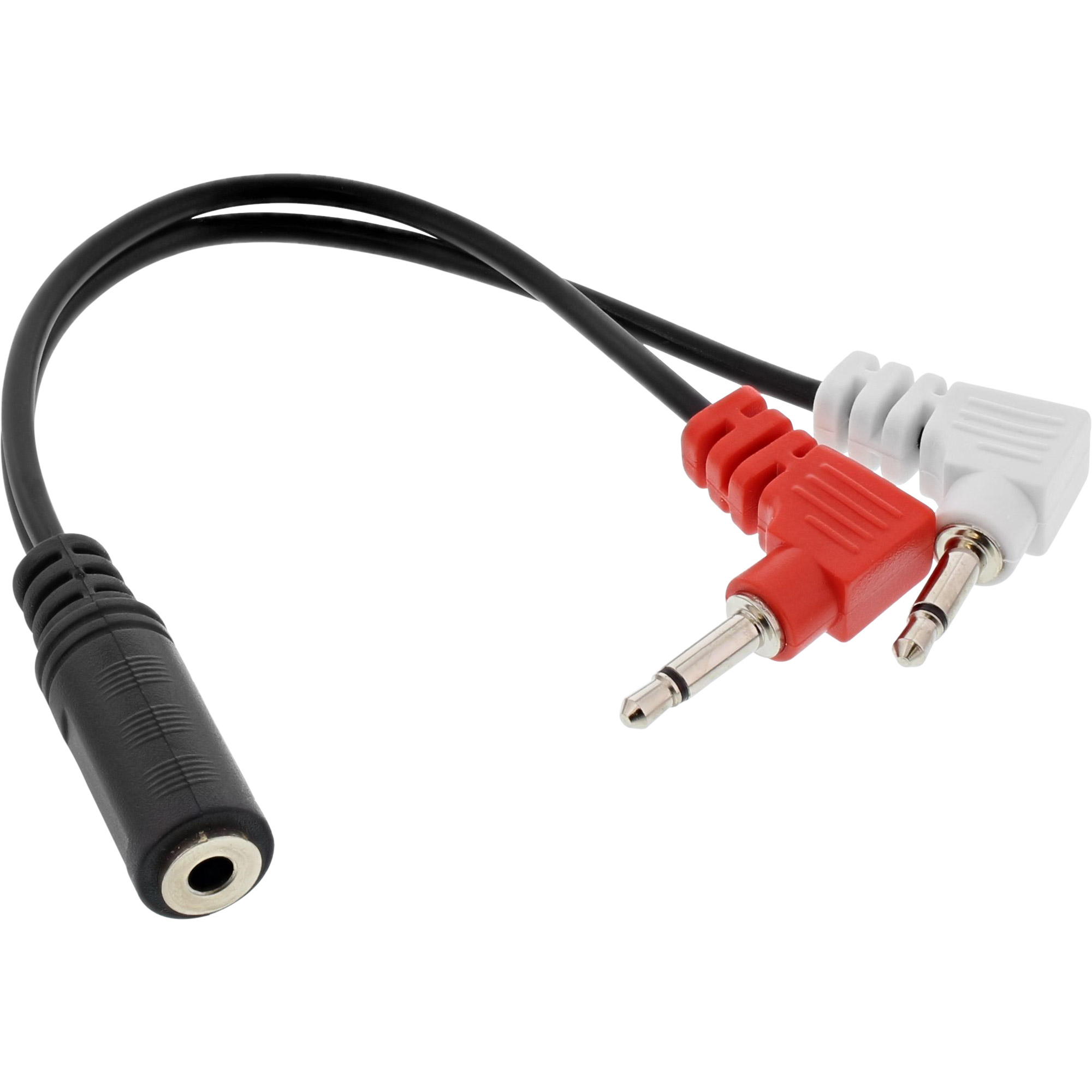 0.15m - Inline® Audio Kopfhörer Flugzeug-Adapterkab., 2x 3,5mm ST / 3,5mm BU 3pol