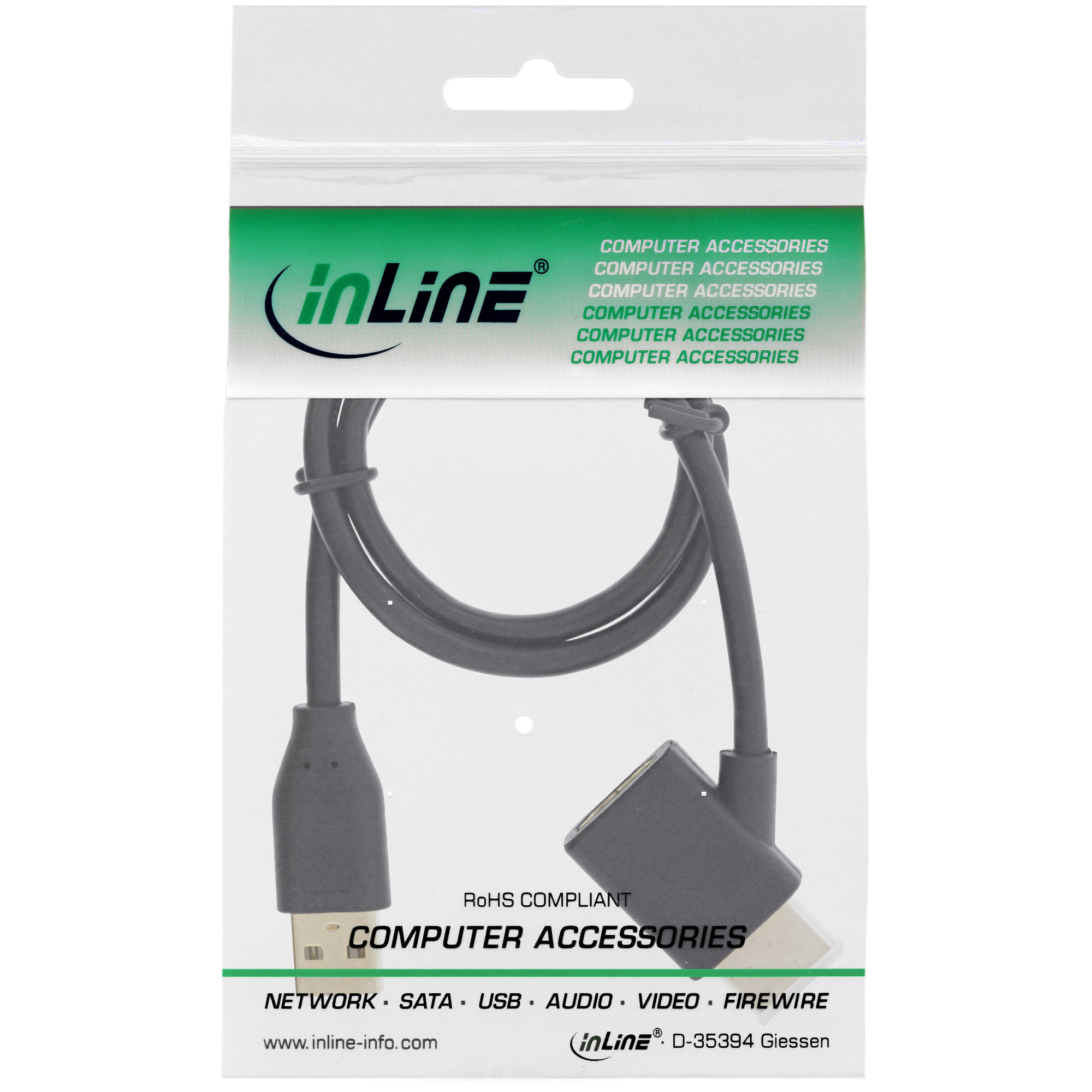 Inline® HDMI Adapter Stecker/Buchse mit USB-Power Einspeisung, 0,5m