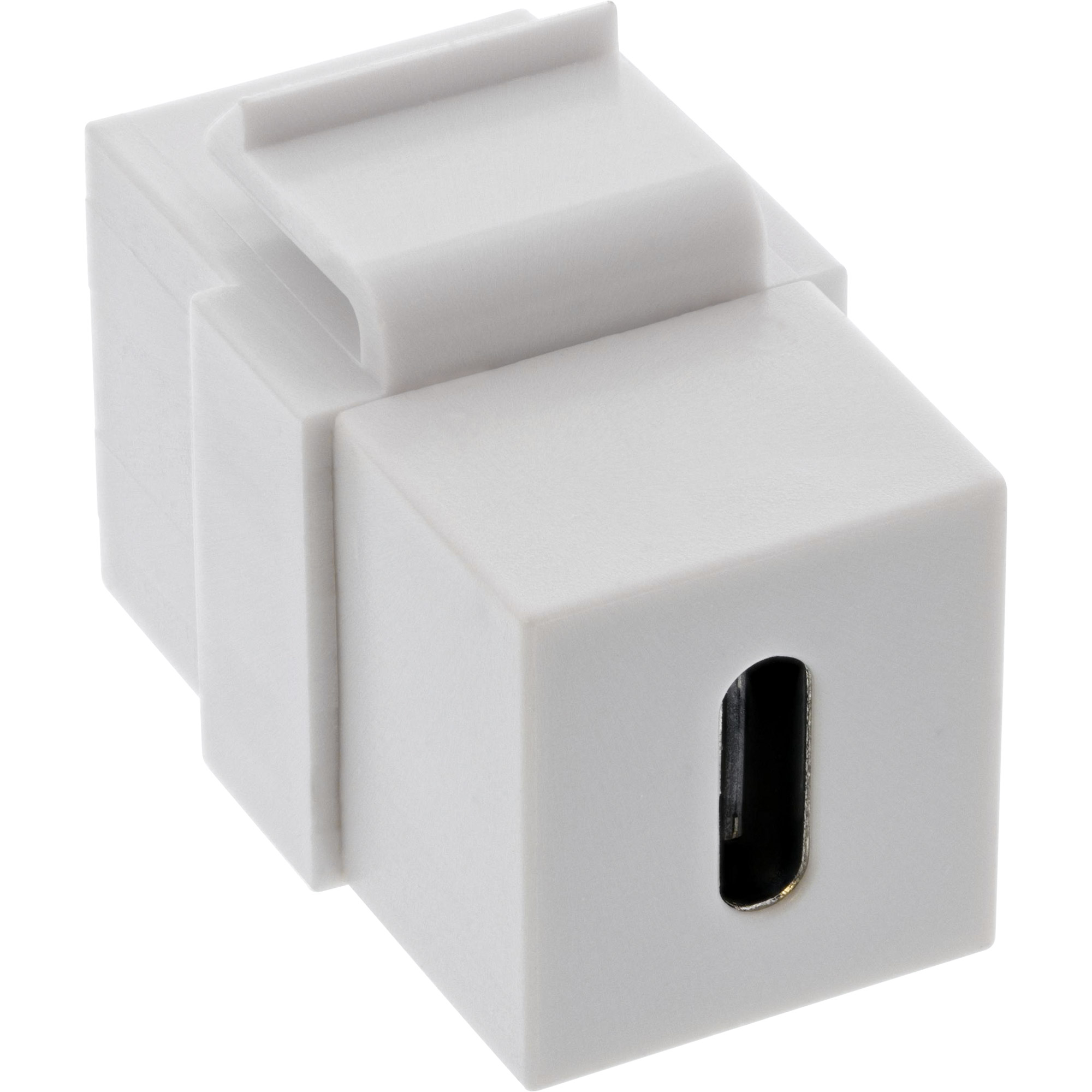 Inline® USB 3.2 Gen. 2 Keystone Snap-In Einsatz, USB-C Buchse / Buchse, weiß