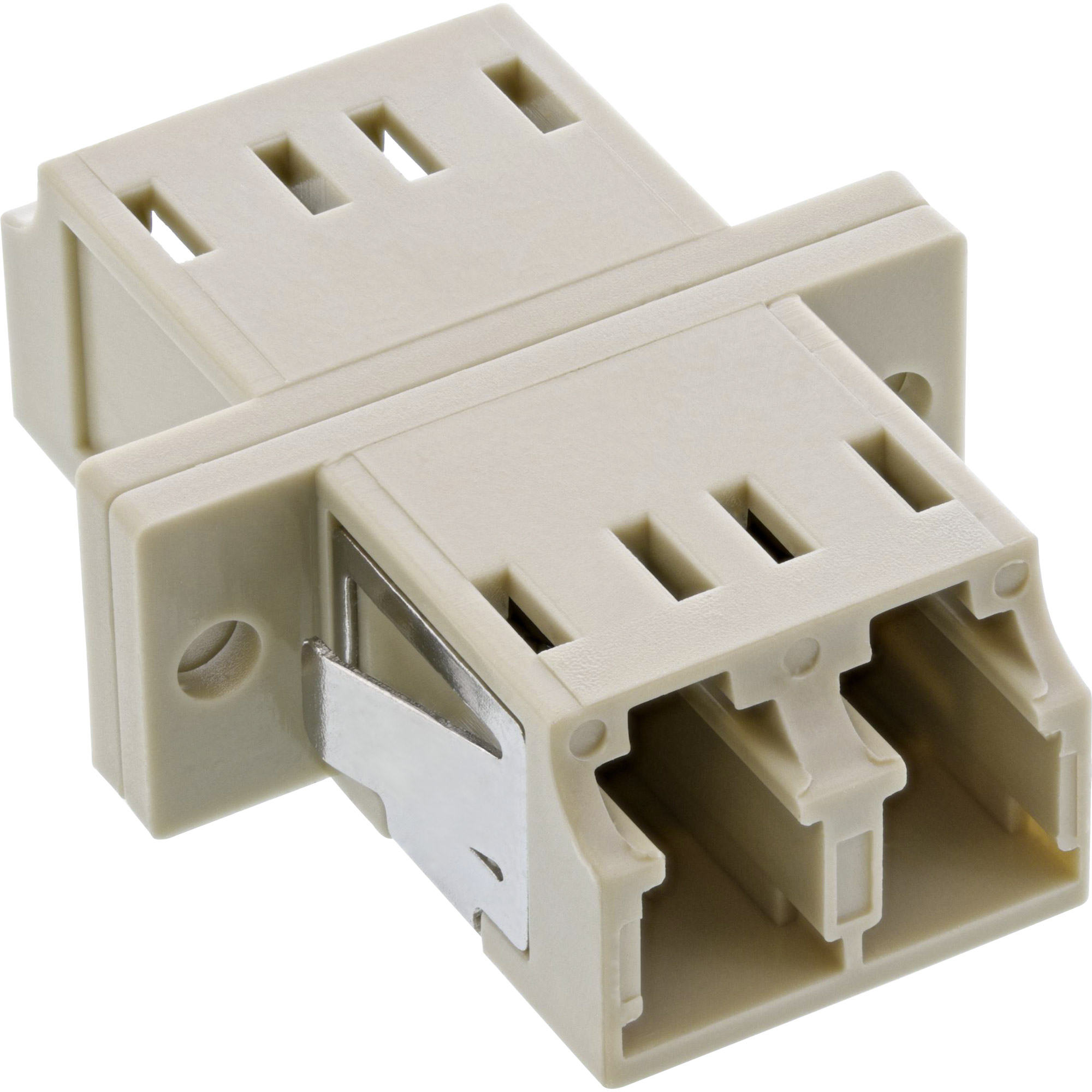 Inline® LWL Kupplung, Duplex LC/LC, multimode, beige, Keramik-Hülse, zum Einbau Inline® LWL Kupplung, Duplex LC/LC, multimode, beige, Keramik-Hülse, zum Einbau
