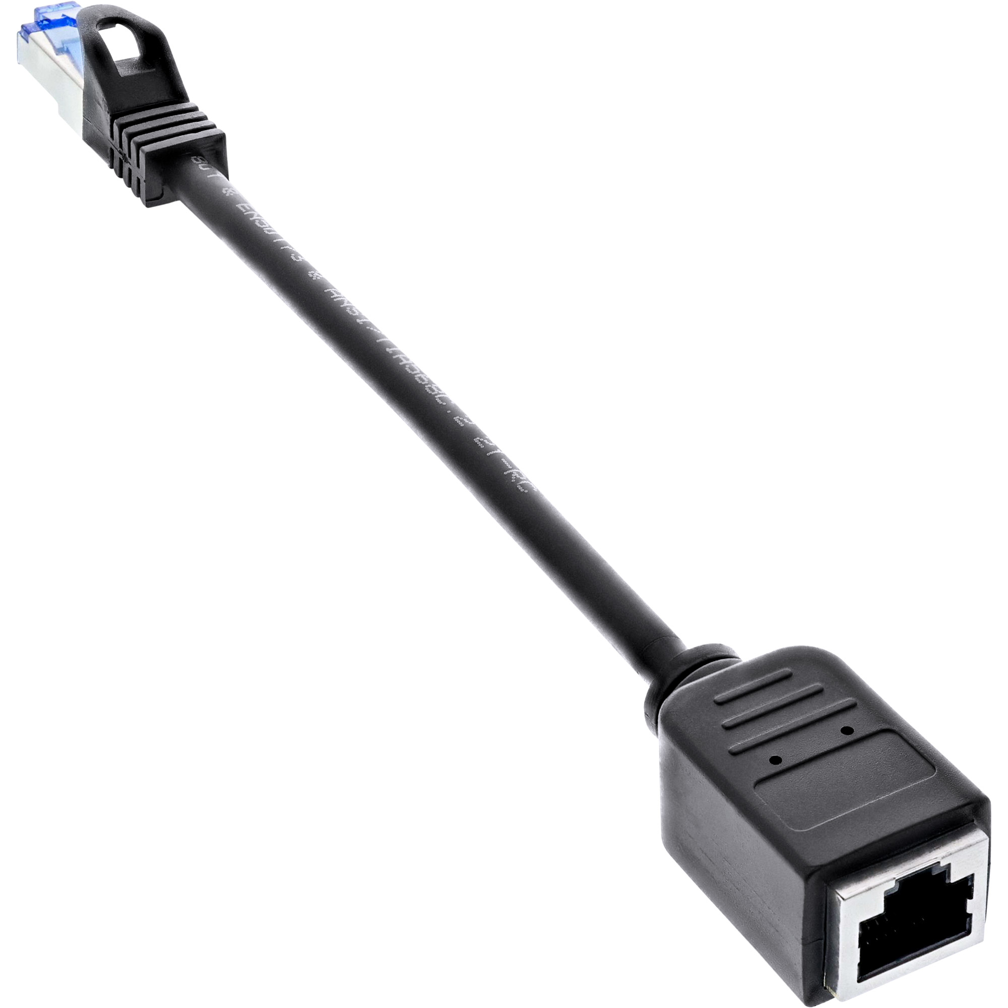 Inline® Patchkabel VerLängerung, RJ45 Protektor, S/FTP (PiMf), Cat.6A, 0,2m