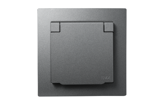 Schutzkontakt-Steckdose McPower ''Flair'', 250V~/16A, UP, IP44, anthrazit