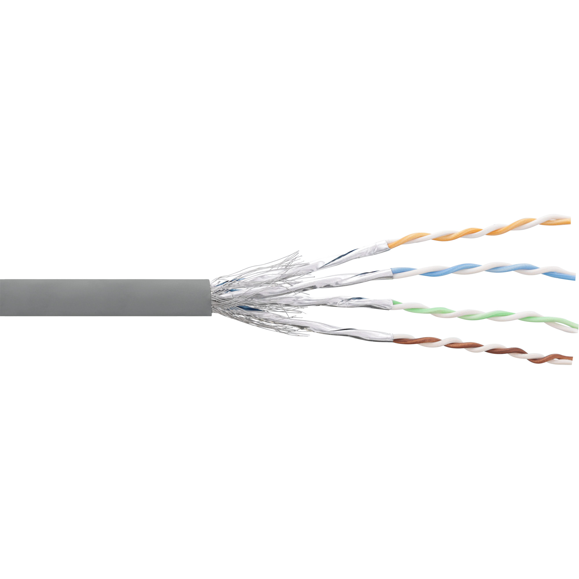 Inline® Patchkabel Cat.6 S/FTP (PiMf), grau, AWG27, PVC, CU, 100m